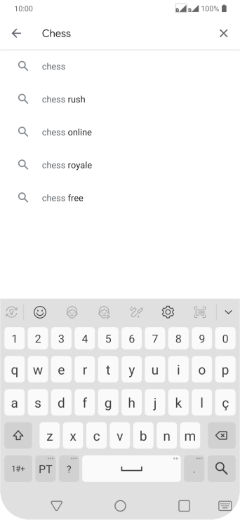 Insira o nome ou assunto do app desejado, e pressione o ícone de busca. Insira o nome ou assunto do app desejado, e pressione o ícone de busca.