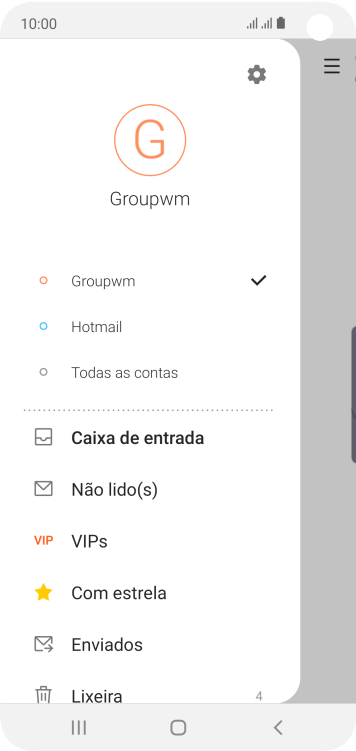 Pressione o ícone de configurações. Pressione o ícone de configurações.
