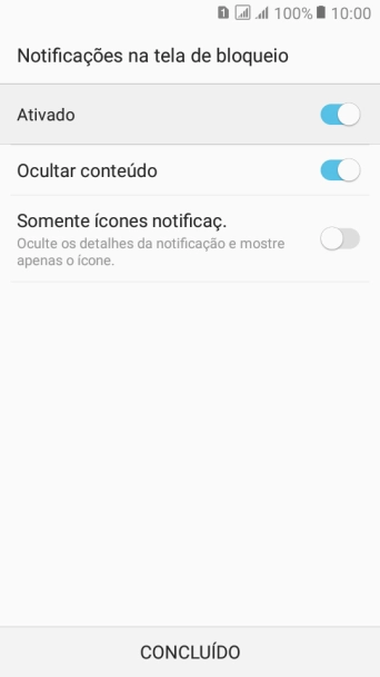 Pressione CONCLUÍDO. Pressione CONCLUÍDO.