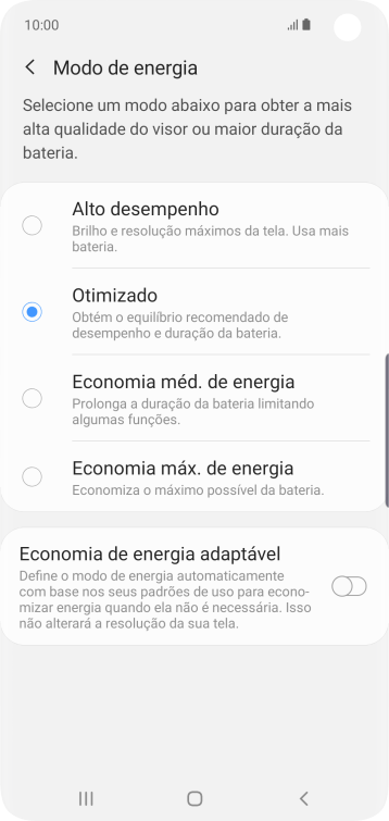 Pressione o tipo de configuração desejada para ativar a função. Pressione o tipo de configuração desejada para ativar a função.