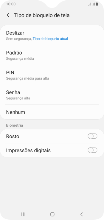 Pressione Impressões digitais. Pressione Impressões digitais.
