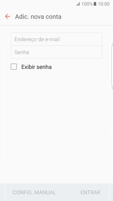Pressione Endereço de e-mail, e digite o endereço de e-mail. Pressione Endereço de e-mail, e digite o endereço de e-mail.