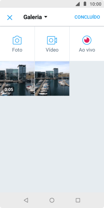 Pressione a foto ou o vídeo desejado. Pressione a foto ou o vídeo desejado.