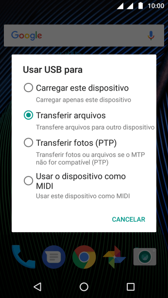 Pressione Transferências de arquivos. Pressione Transferências de arquivos.