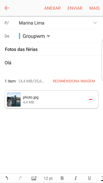Pressione ENVIAR, quando você terminar de escrever seu e-mail. Pressione ENVIAR, quando você terminar de escrever seu e-mail.