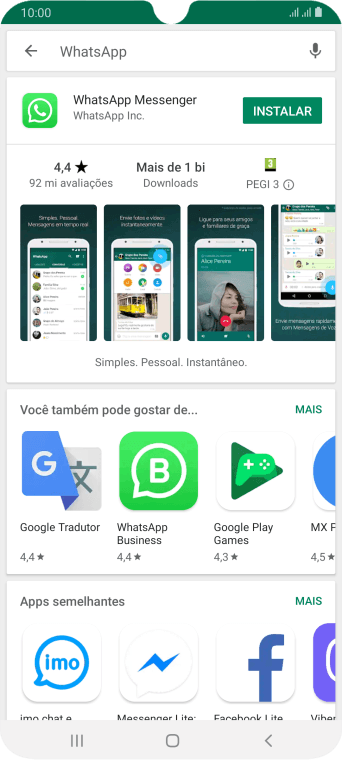 Pressione WhatsApp Messenger. Pressione WhatsApp Messenger.