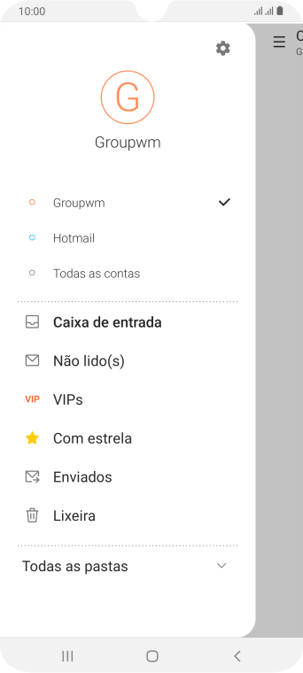 Pressione o ícone de configurações. Pressione o ícone de configurações.