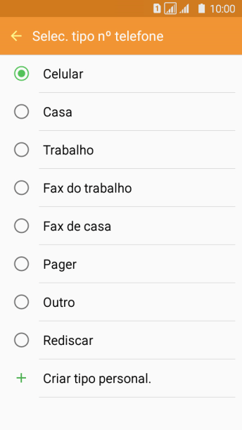Pressione o tipo de número desejado. Pressione o tipo de número desejado.