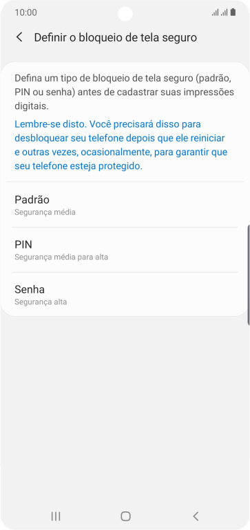 Pressione o código de bloqueio desejado, e siga as instruções da tela para criar um código extra. Pressione o código de bloqueio desejado, e siga as instruções da tela para criar um código extra.