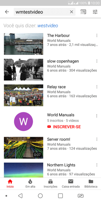 Pressione o vídeo desejado. Pressione o vídeo desejado.
