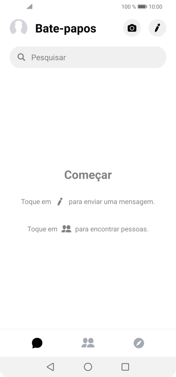 Pressione o ícone de nova mensagem. Pressione o ícone de nova mensagem.