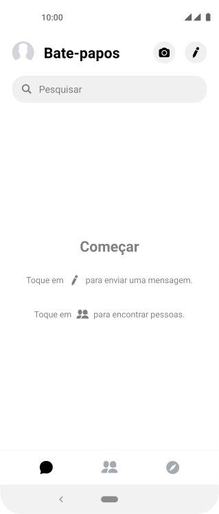 Pressione o ícone de nova mensagem. Pressione o ícone de nova mensagem.