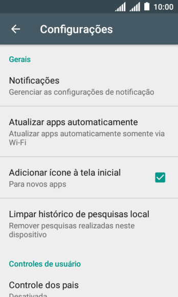 Pressione Atualizar apps automaticamente. Pressione Atualizar apps automaticamente.