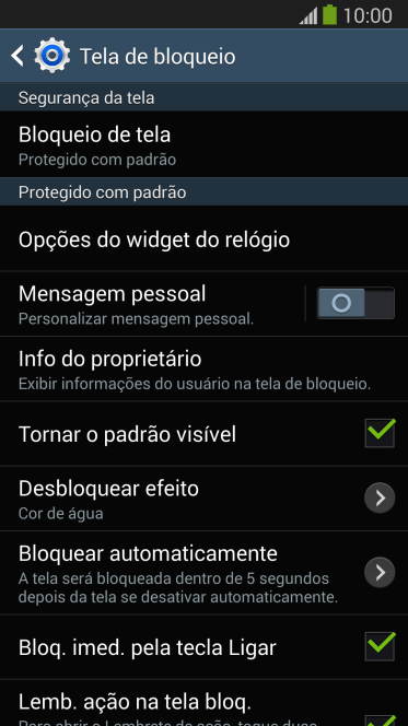 Pressione Bloqueio de tela, e digite o código de bloqueio atual. Pressione Bloqueio de tela, e digite o código de bloqueio atual.