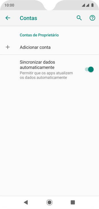 Pressione Adicionar conta. Pressione Adicionar conta.