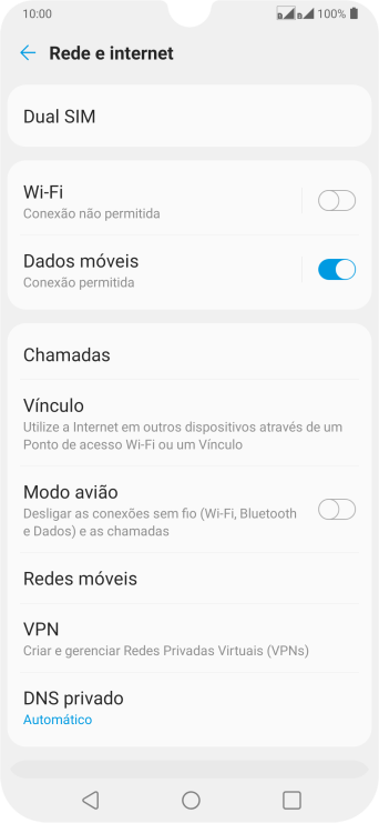 Pressione Redes móveis. Pressione Redes móveis.