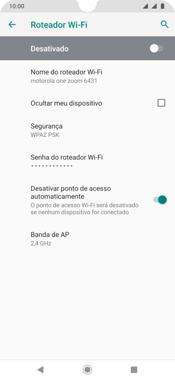 Pressione Senha do roteador Wi-Fi. Pressione Senha do roteador Wi-Fi.
