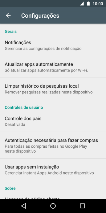 Pressione Atualizar apps automaticamente. Pressione Atualizar apps automaticamente.