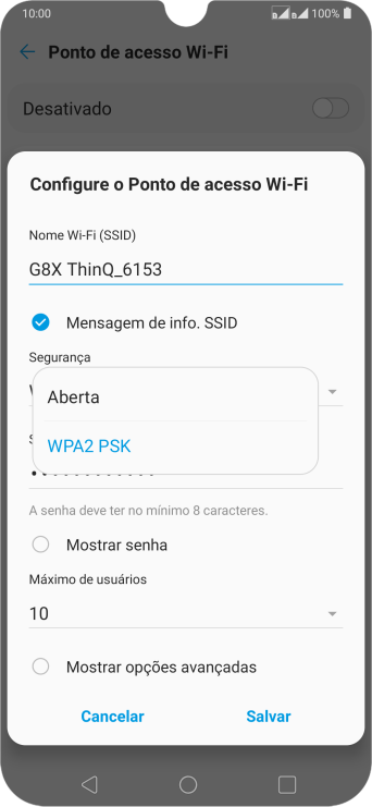 Pressione WPA2 PSK para proteger seu Roteador Wi-Fi com uma senha. Pressione WPA2 PSK para proteger seu Roteador Wi-Fi com uma senha.
