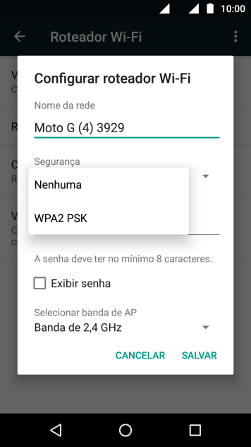 Pressione WPA2 PSK para proteger seu Roteador Wi-Fi com uma senha. Pressione WPA2 PSK para proteger seu Roteador Wi-Fi com uma senha.
