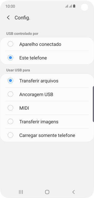 Pressione Transferir arquivos para ativar a função. Pressione Transferir arquivos para ativar a função.