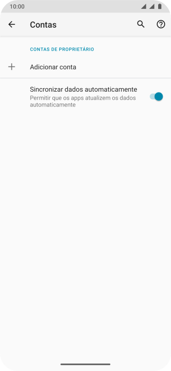 Pressione Adicionar conta. Pressione Adicionar conta.