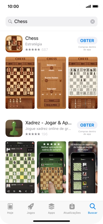 Pressione o app desejado. Pressione o app desejado.