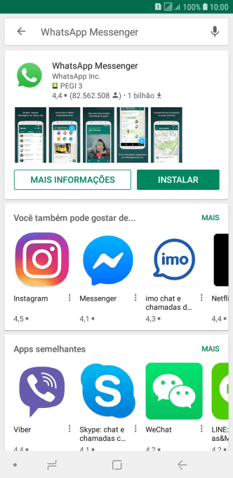 Pressione WhatsApp Messenger. Pressione WhatsApp Messenger.