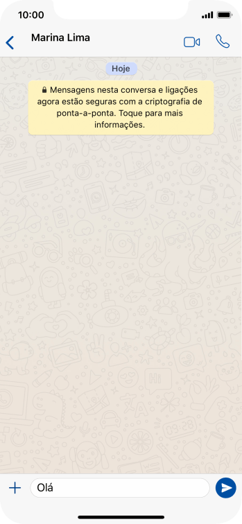 Escreva a mensagem desejada, e pressione o ícone de enviar. Escreva a mensagem desejada, e pressione o ícone de enviar.