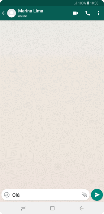 Escreva a mensagem desejada, e pressione o ícone de enviar. Escreva a mensagem desejada, e pressione o ícone de enviar.