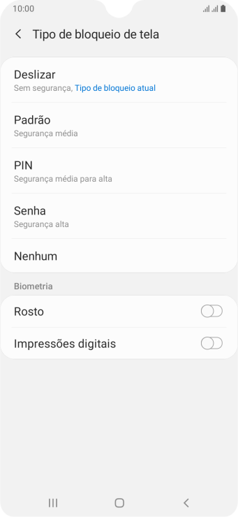 Pressione Impressões digitais. Pressione Impressões digitais.