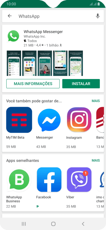 Pressione WhatsApp Messenger. Pressione WhatsApp Messenger.