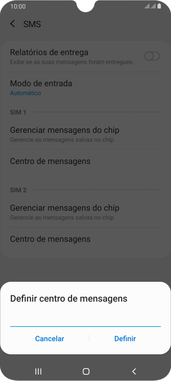 Se você é cliente TIM com DDD 11, 12, 13, 14, 15, 16, 17, 18 ou 19, deve inserir +551181138200 e pressionar Definir. Se você é cliente TIM com DDD 11, 12, 13, 14, 15, 16, 17, 18 ou 19, deve inserir +551181138200 e pressionar Definir.