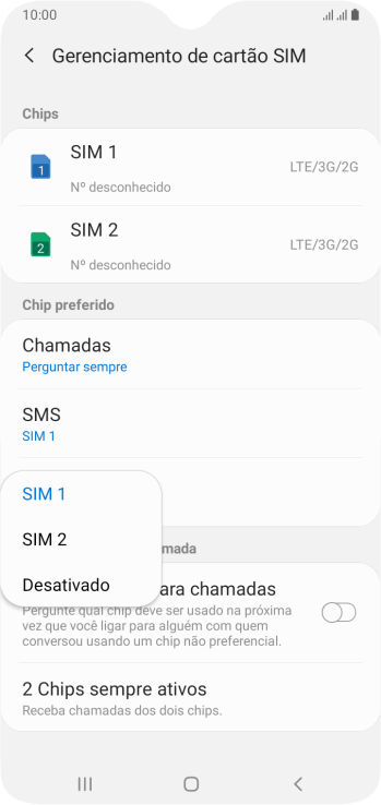 Pressione a configuração desejada. Pressione a configuração desejada.