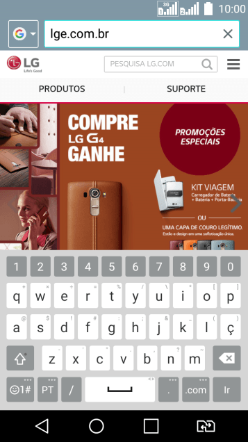 Digite o endereço da página desejada, e pressione Ir. Digite o endereço da página desejada, e pressione Ir.