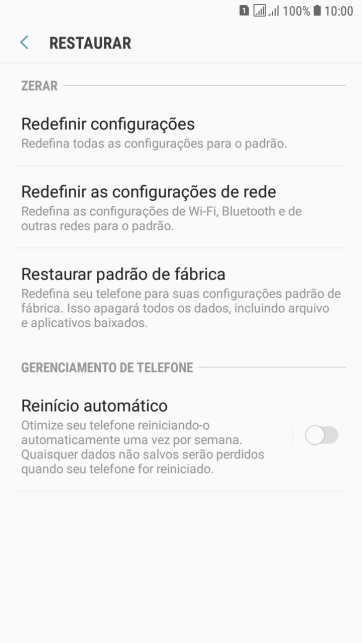 Pressione Restaurar padrão de fábrica. Pressione Restaurar padrão de fábrica.