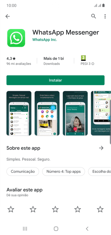 Pressione Instalar, e siga as indicações da tela para instalar o app. Pressione Instalar, e siga as indicações da tela para instalar o app.