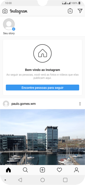 Pressione o ícone de busca. Pressione o ícone de busca.