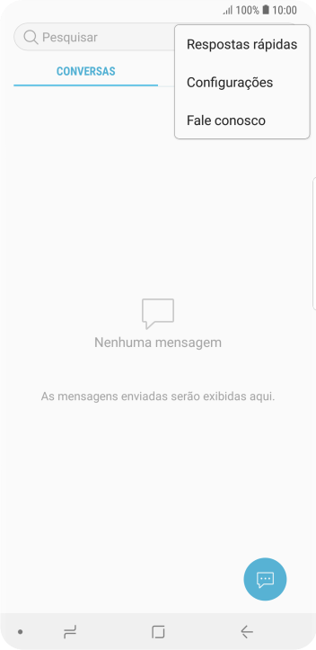 Pressione Configurações. Pressione Configurações.