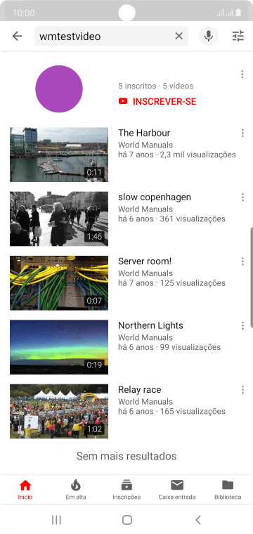 Pressione o vídeo desejado. Pressione o vídeo desejado.