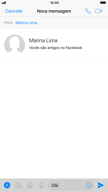Escreva a mensagem desejada, e pressione o ícone de enviar. Escreva a mensagem desejada, e pressione o ícone de enviar.