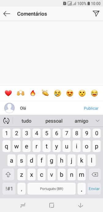 Digite o texto, e pressione Publicar. Digite o texto, e pressione Publicar.