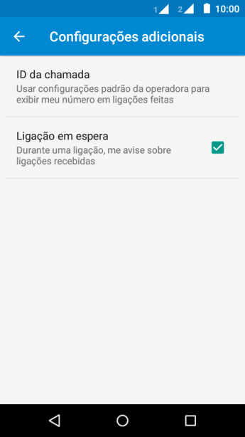 Pressione Ligação em espera para ativar ou desativar a função. Pressione Ligação em espera para ativar ou desativar a função.