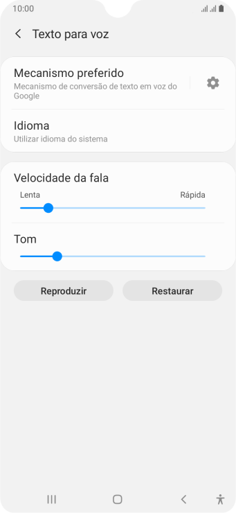 Pressione o ícone de configurações, e siga as instruções da tela para selecionar as configurações desejadas. Pressione o ícone de configurações, e siga as instruções da tela para selecionar as configurações desejadas.
