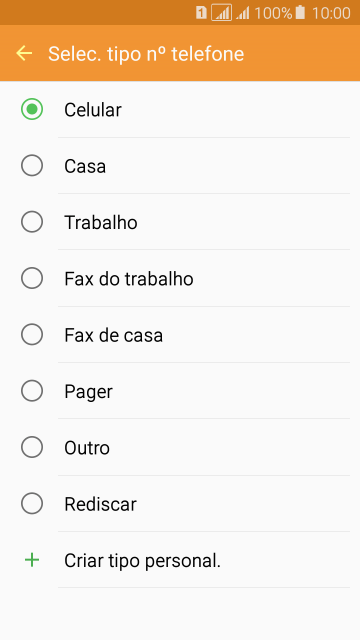 Pressione o tipo de número desejado. Pressione o tipo de número desejado.