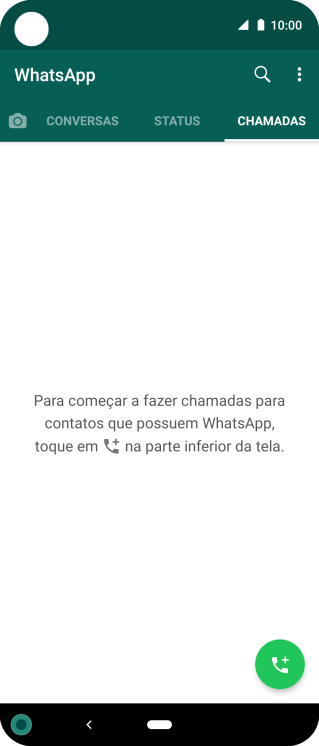 Pressione o ícone de nova chamada. Pressione o ícone de nova chamada.