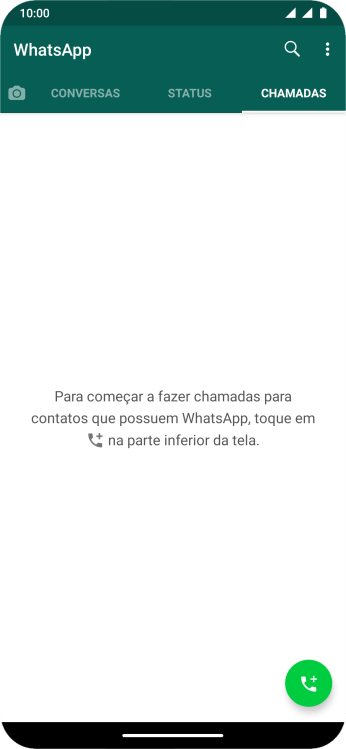Pressione o ícone de nova chamada. Pressione o ícone de nova chamada.