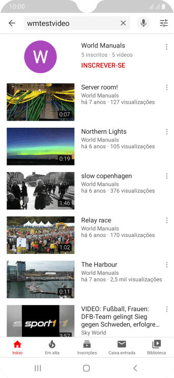 Pressione o vídeo desejado. Pressione o vídeo desejado.