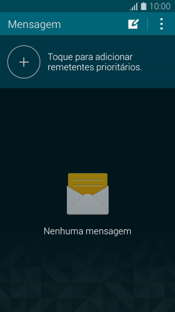 Pressione o ícone de nova mensagem. Pressione o ícone de nova mensagem.
