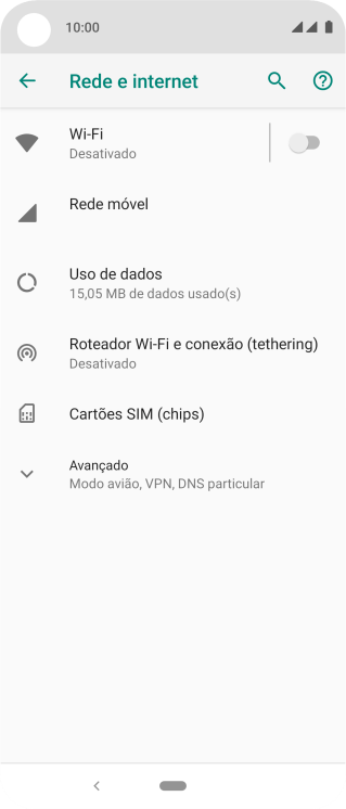 Pressione Roteador Wi-Fi e conexão (tethering). Pressione Roteador Wi-Fi e conexão (tethering).